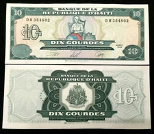 Haiti 10 Gourdes 1999 Banknote World Paper Money UNC Currency Bill Note