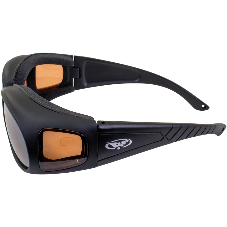 Gafas de seguridad Global Vision Outfitter marcos negros lentes de espejo de conducción antiniebla Foto 3 de 4