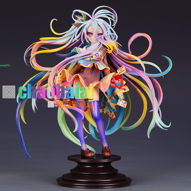 Anime Girl NO GAME NO LIFE Shiro 1/7 PVC Figure Model Statue 28cm