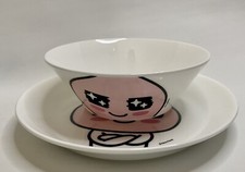 Kakao Friends Bowl Plate Set Apeach 2 Piece Korea Pink Peach Lunch