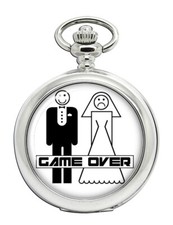 Game Over Marriage Pocket Watch