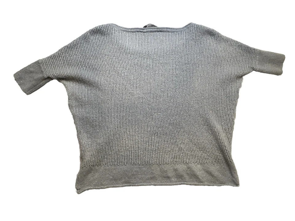 Suéter Top Athleta Gris Medio Tejido Gofre Manga Dolman Cachemira Mezcla Lino Foto 2 de 4