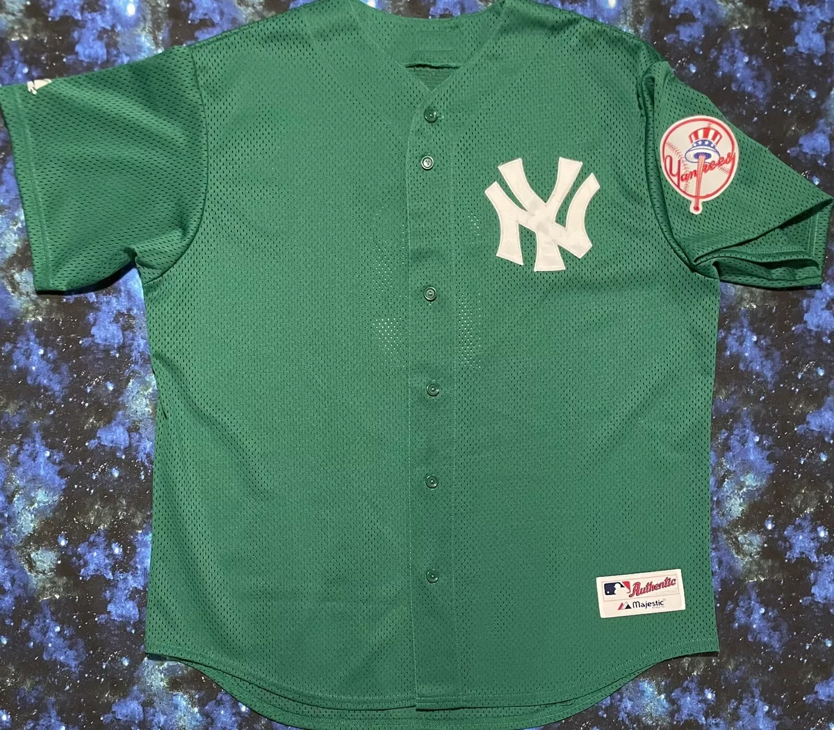 Rare Vintage Majestic MLB New York Yankees Derek Jeter St Patrick’s Day  Jersey