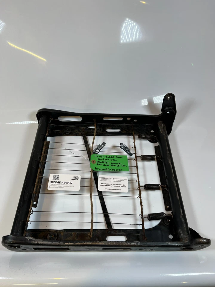 OEM 1994-1997 Dodge Ram Driver / LH Manual Seat Base Frame 214019B 1500-3500 — 第 3/4 张图片