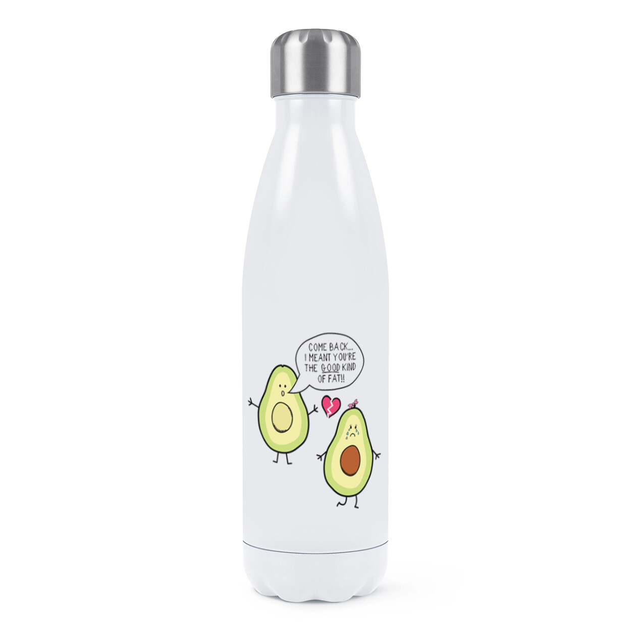 Avocado The Good Kind Of Fat Double Wall Water Bottle Funny Thermal