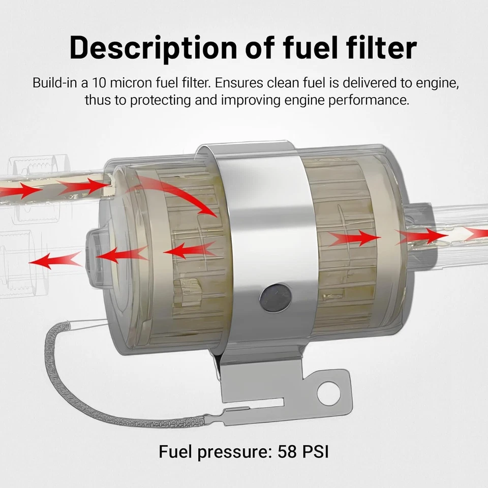 6AN Fuel Line Kit with LS Swap Fuel Filter Regulator 58PSI 6AN CPE Hose Braided - Image 4 of 4