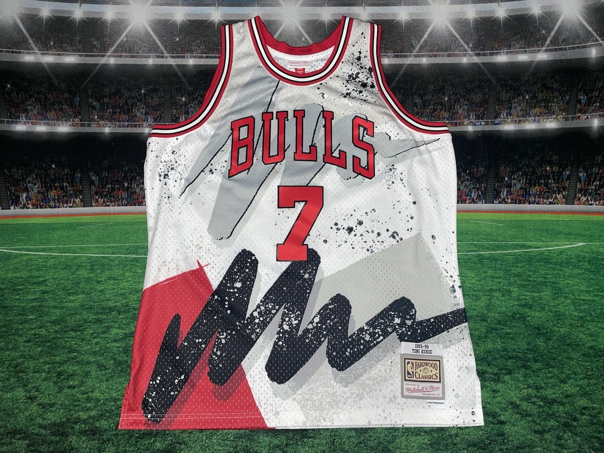 Chicago Bulls Toni Kukoc #7 Mitchell & Ness Hyper Hoops Jersey Sz