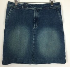 Gap Factory Denim Skirt Womens Size 10 Blue Straight 100 Cotton Jean Casual