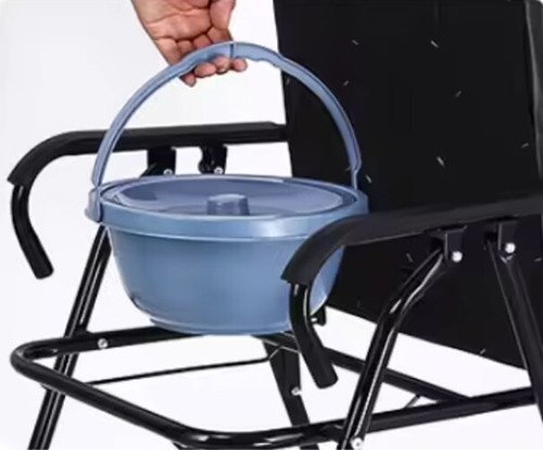 Lightweight Folding Bedside Commode Toilet Chair Removable Bucket Anti Slip M5 - Picture 2 of 8