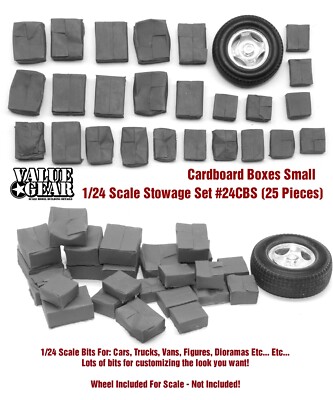 1/24 Set #CBS Cardboard Boxes Small (25 Pieces) - Value Gear Resin
