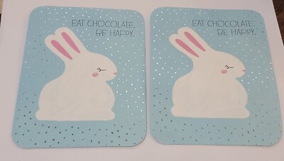 2x Eat Chocolate, Be Happy Easter Cards 5'' X 4''