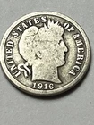 1916-P Barber Dime 90% Silver, Over 100 Years Old  Fill Your Album Lot U709