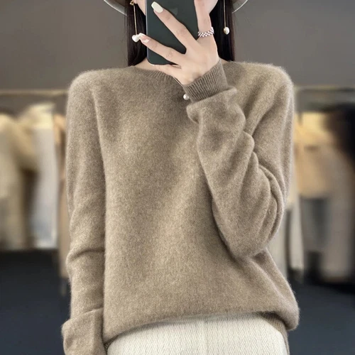 UK Cashmere Women's Sweater Autumn and Winter 100% Merino Wool Warm Pullover Top - Bild 4 von 32