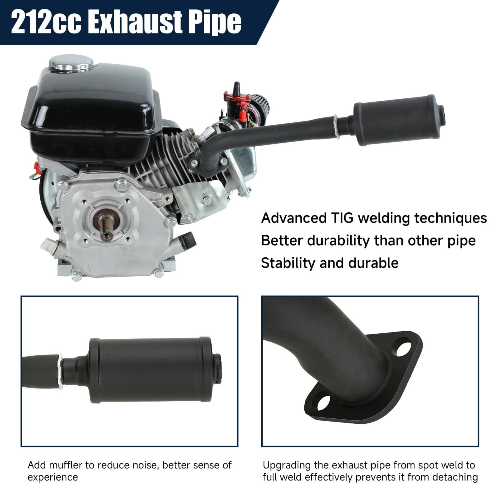 PWK 24mm Carburetor Exhaust Pipe Throttle Cable Kit For CT200U BT200X Mini Bike