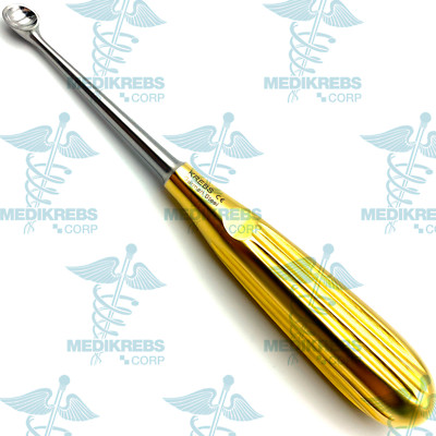 Krebs Spratt Brun Bone Curette Gold 17cm Fig 3 German Steel Surgical Instruments