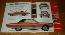 1963 Chrysler Turbine Spec Sheet Brochure Photo Poster Print Info 63 1963 Chrysler Turbine Spec Sheet Brochure Photo Poster Print Info 63