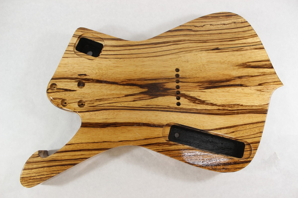 Finished Zebrawood 7 String Iceman Guitar Body - Fits Ibanez UV RG