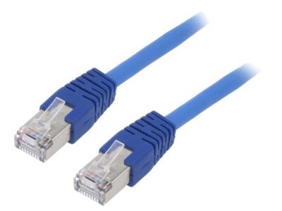 PP22-1M/B Patch cord F/UTP 5e Line CCA PVC blau L: 1m 26AWG geschirmt GEMBIRD