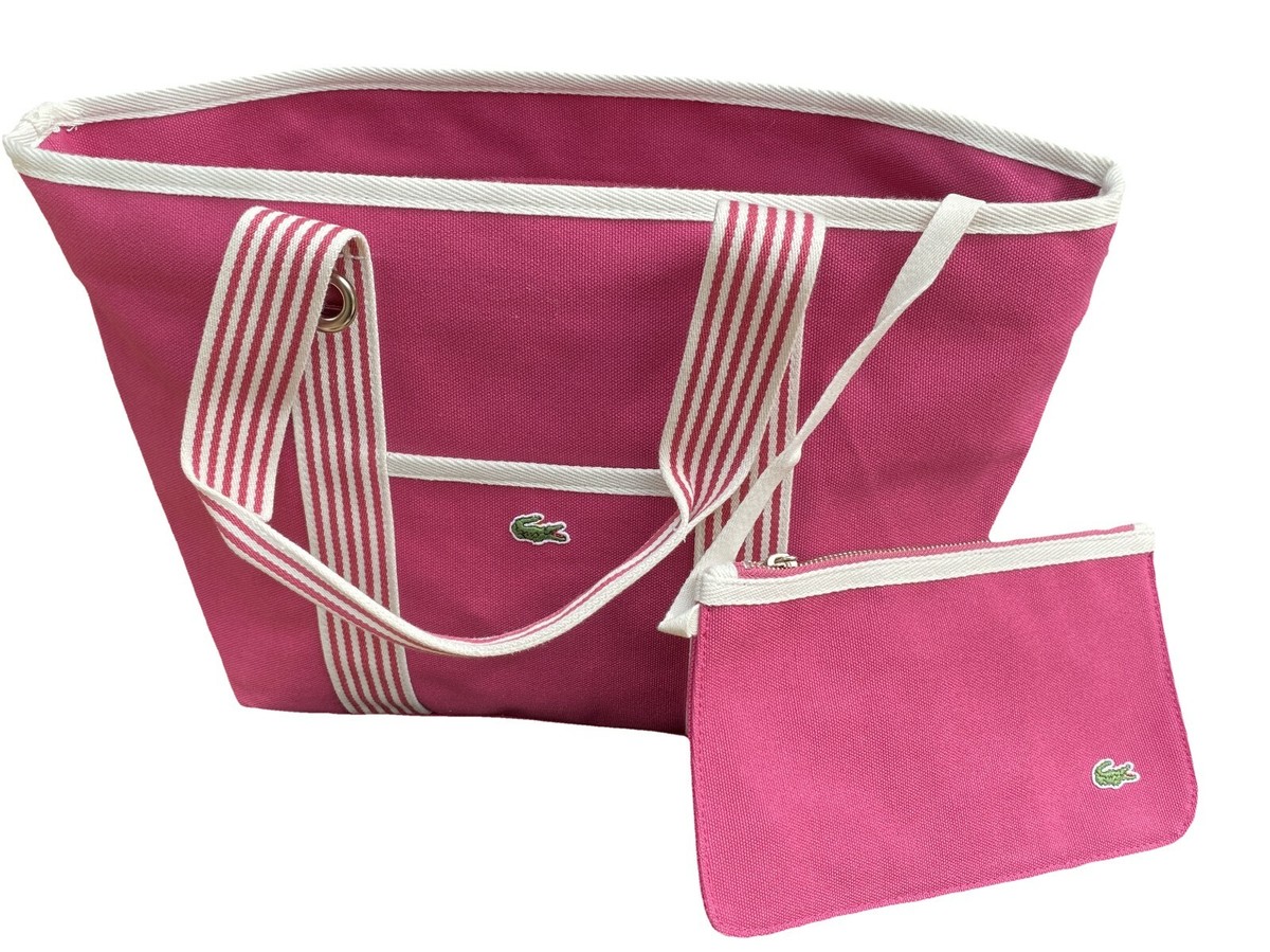 LACOSTE TOTE BAG Mini Canvas Vintage L68 Summer 9 Strawberry