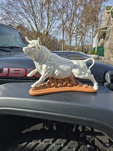 White Raging Bull VINTAGE Mid Century White Raging Bull Ceramic Statue | eBay