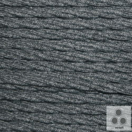 Textilkabel, Stoffkabel, Farbe Baumwolle schwarz-weiß 3 adrig 3 x 0,75²mm versei - Bild 1 von 1