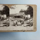 WW1 Military Stereoview C1916 Real Photo France Stretcher Team At A Farm