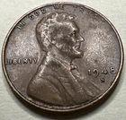 1948 S Lincoln Wheat Cent PENNY 1C 348X