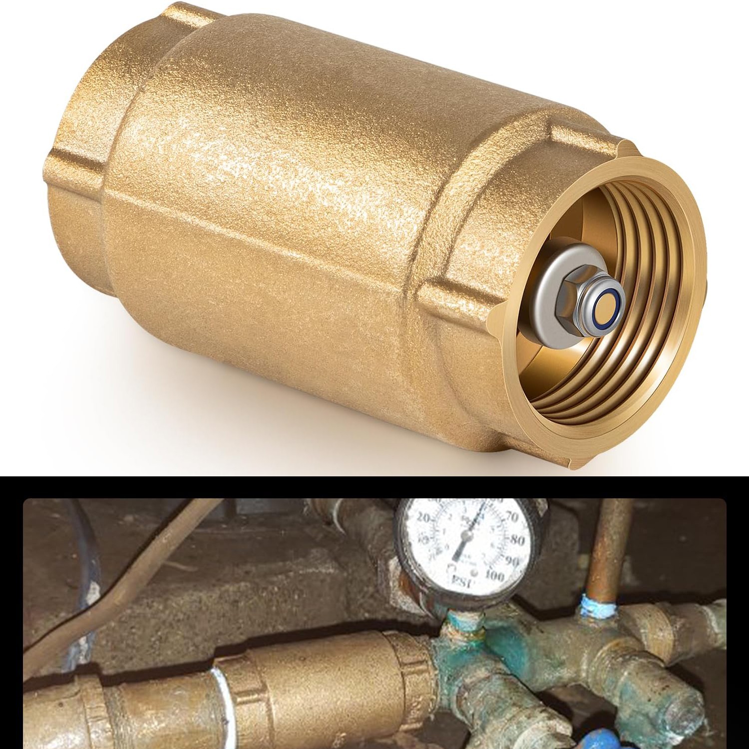 1" Brass Check Valve Backflow Preventer for Merrill CVNL100 700 Series Well Pump