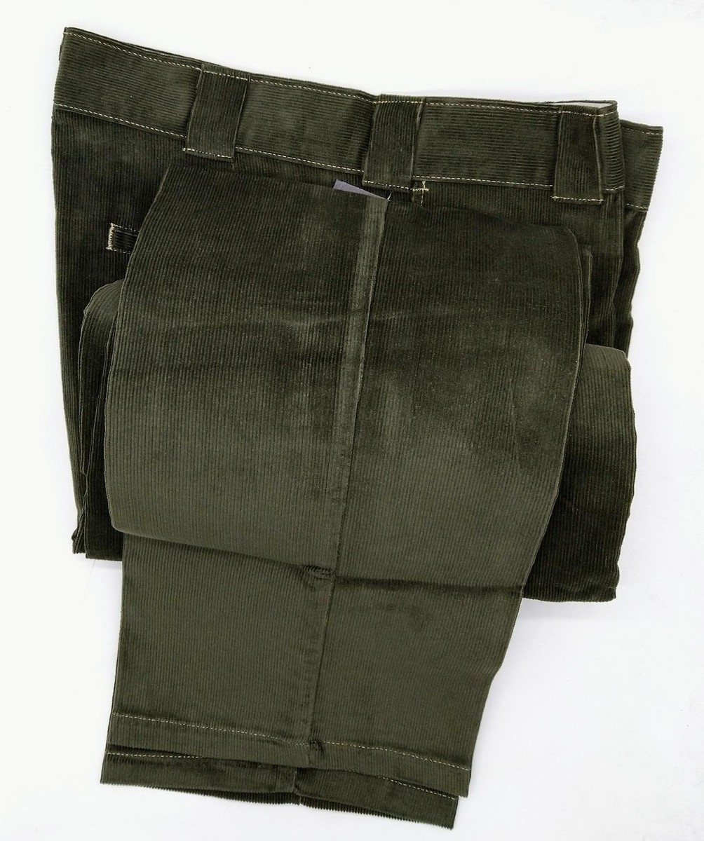 Dickies Men's Original 874 Olive Green Corduroy Work Pants, 34W x
