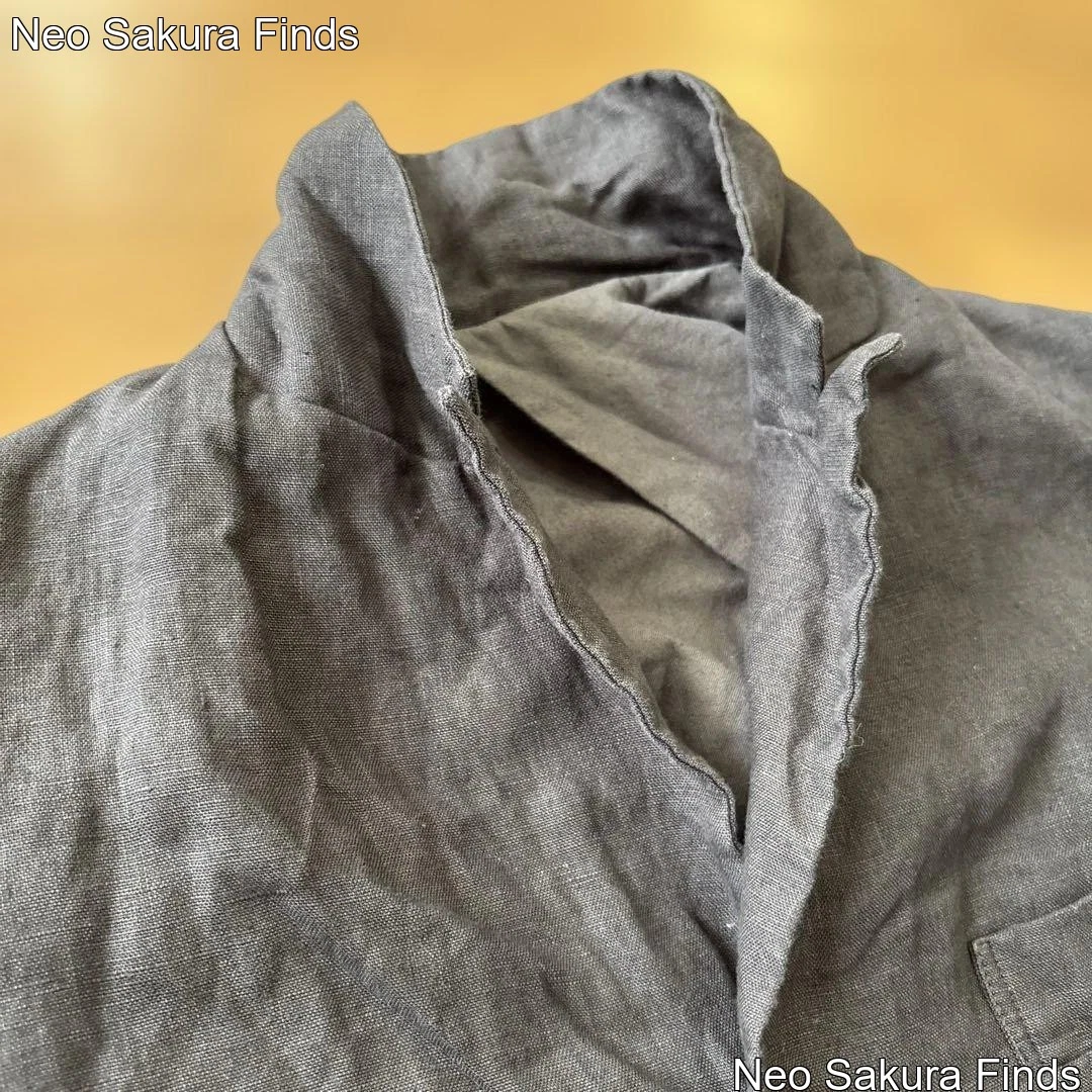 EEL Linen Stick Jacket M - Chic Vintage Aesthetic - product detail image 5