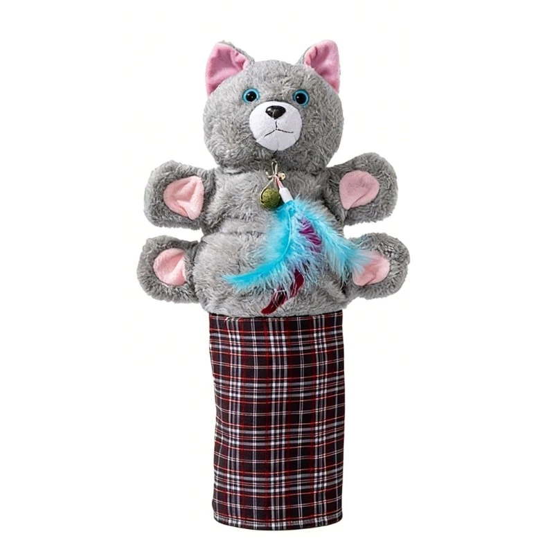 Gentle Fabric Cats Wrestling Cartoon Character Toy For Active Kittens Hygienic