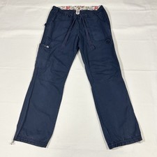 Koi Lindsey Women's Medium Nurse Cargo Scrub Pants Elastic Waist Drawstring Navy