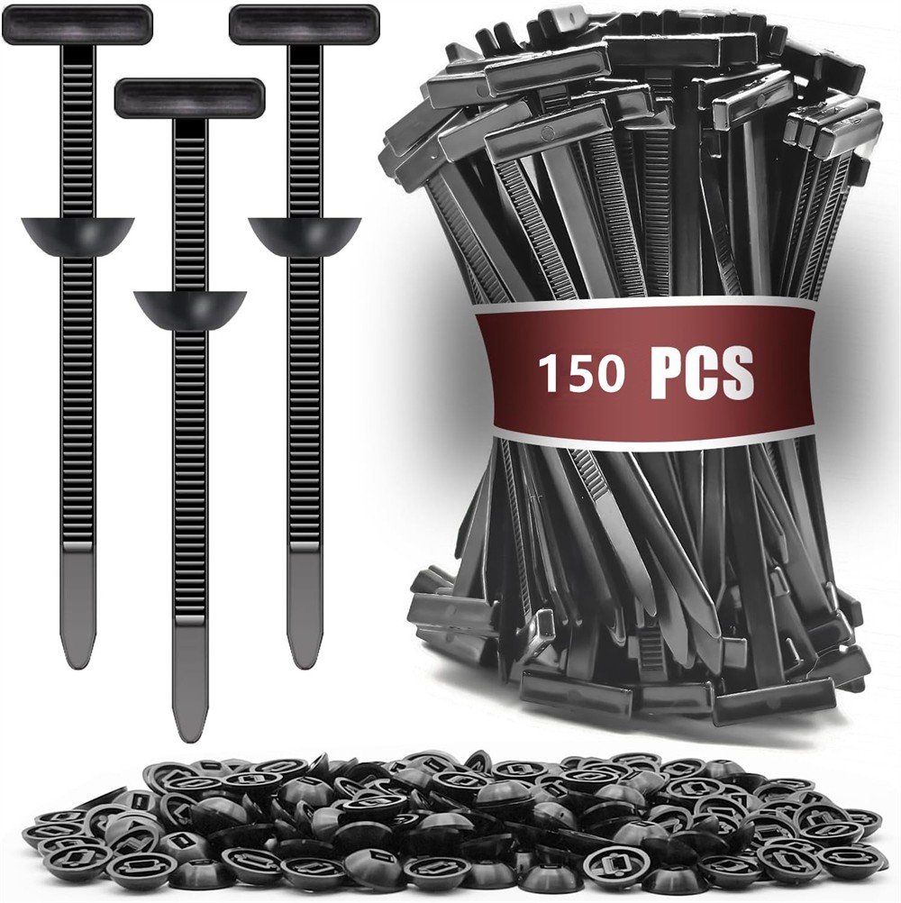 150Pcs Nylon Universal Cable Tie Buckle，Heavy Duty Self-Locking Zip Ties Holder