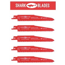 SHARK BLADES  Reciprocating saw blades x 5 Demolition Heavy Duty BI-METAL R610DF