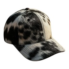 Black Cowhide leather Baseball Cap Western Style Fashion Adjustable Hat