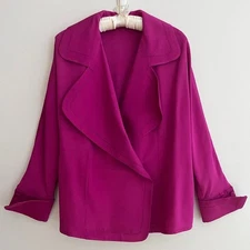 VINTAGE Holt Renfrew Double Breasted French Cuff Jacket Hot Pink Dressy Event