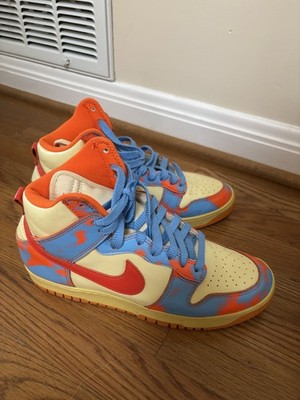 Size 9 - Nike Men's Dunk 1985 High Orange Acid Wash, barely worn