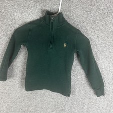 Polo Ralph Lauren Sweater Boys 6 Green 1/4 Zip Mock Neck Knit Pullover