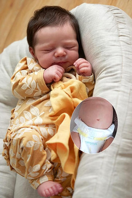 Reborn Baby Mädchen Lebensecht 48cm Vollvinyl Babypuppe Wie Echt mit Haaren