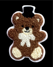Bear Embroidery iron on patch sticker applique 3 1/8 x 2 1/4 inch