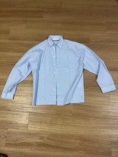Prada Striped Long Sleeve Shirt Light Blue Size S Chest Pocket