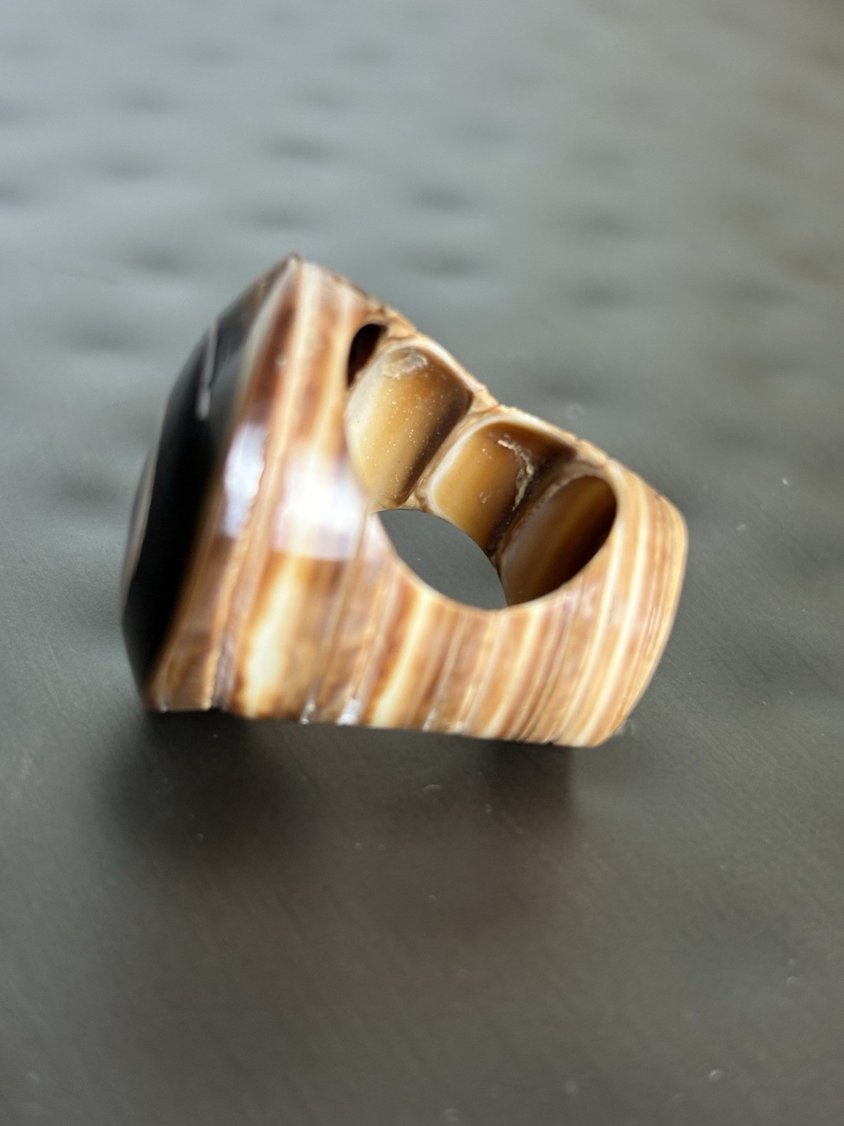 Spiral Shell Carved Seashell Ring Double Sided Si… - image 12