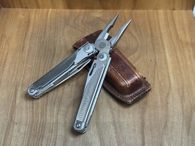 LEATHERMAN SURGE 1st Gen Silver W/Leather Sheath Heavy Duty Multitool USA GREAT!