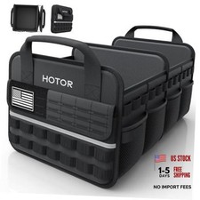 Tactical Trunk Organizer - Car Storage with Front MOLLE Pockets Medium Black