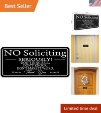 Durable Self-Adhesive No Soliciting Sign 9x4 Inch - Elegantly Keep Visitors Away