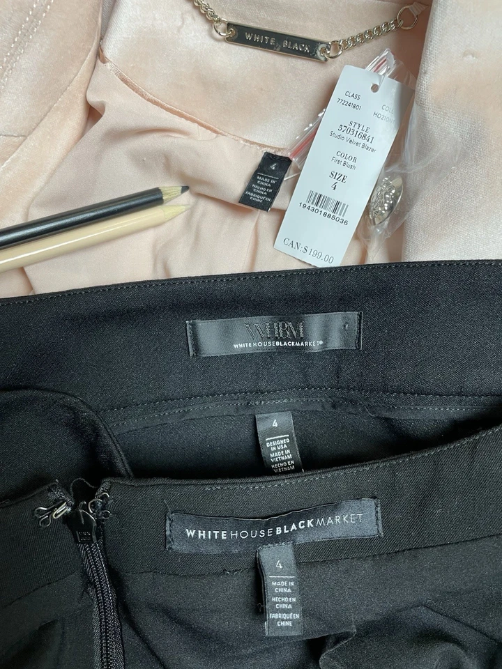 Новый Белый дом черный рынок юбка костюм брюки костюм размер 4 три изделия комплект WHBM - Изображение 2 из 4