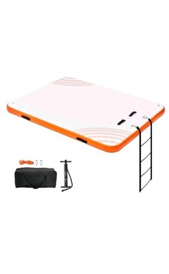 Uimoso Inflatable Floating Dock 8x6FT Inflatable Dock Platform Mat with Ladder