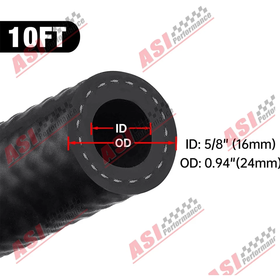 10FT 5/8in Fuel Hose Line Push Lock NBR Rubber SAE 30R7 150PSI - Image 3 of 4