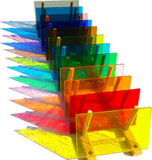 12 Sheets Transparent Stained Glass Sheet Rainbow Colors, 6 X 4 Inch Stained Gla