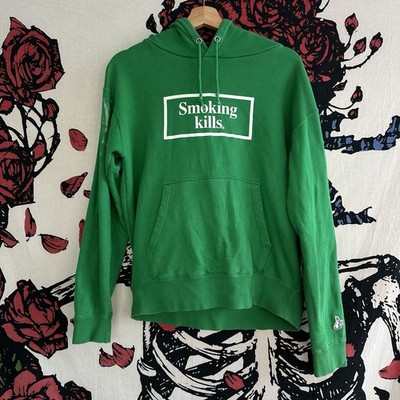 '17 RARE #FR2 Smoking Kills Green Hoodie Fxxking Rabbits Japanese Streetwear MGK
